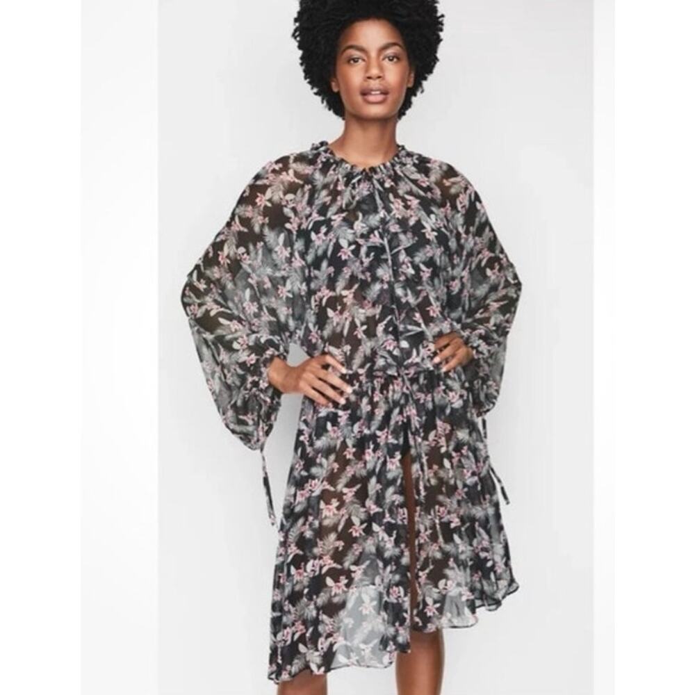 Victoria’s Secret Floral Chiffon Duster Kimono Sheer Boho Cover Up XS/S